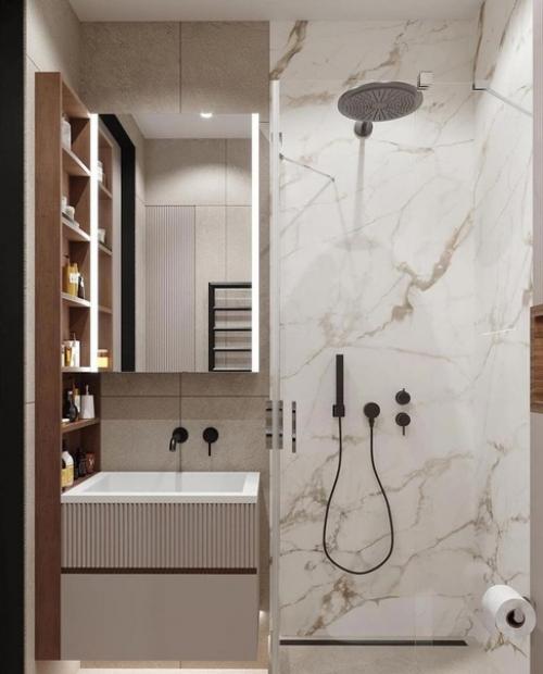 Несколько вариантов оформления санузлов. 08