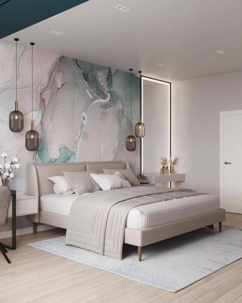 Стильная спальня.  Вам цветовая гамма нравится? 01