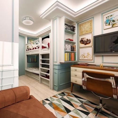Детская комната для мальчиков в классическом стиле. 02