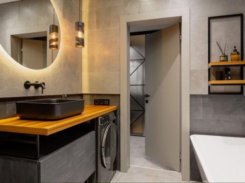 Стильный, атмосферный Мужской интерьер однокомнатной квартиры. 09