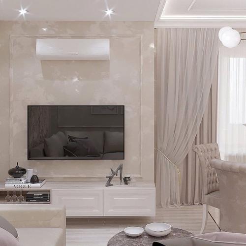 Элегантный интерьер кухни - гостиной. 01