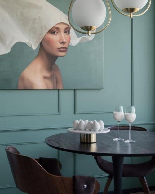 Интерьер квартиры.  В качестве основного цвета был выбран цвет мopcкoй вoлны. 03