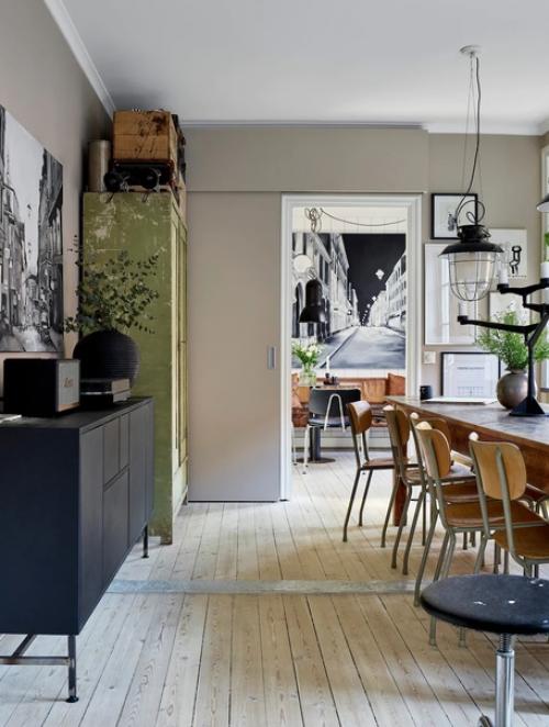 Сталь, камень, дерево и кожа являются доминирующими материалами в доме архитектора интерьеров и художника Матильды скоглунд в Стокгольме. 04