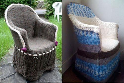 Обвязанные кресла в интерьере.