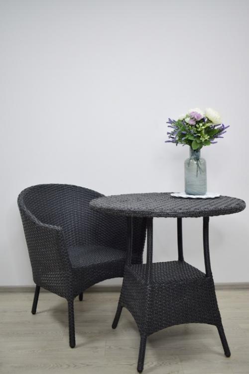 Комплект из поли ротанга в изысканном цвете гризальт - это идеальное решение для создания стильного и уютного уголка на открытом воздухе. 01