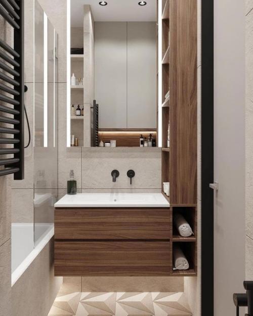 Несколько вариантов оформления санузлов. 05