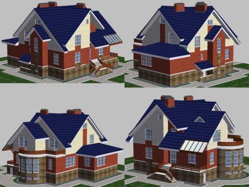 Эскизный проект комфортабельного современного коттеджа. 01