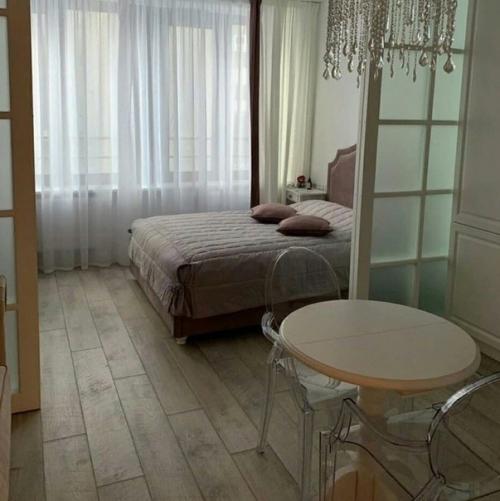 Квартира студия молодой девушки, которую она решила разделить на две части. 01