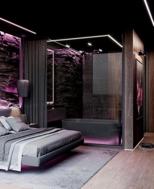 Чудный интерьер квартиры, необычно и стильно, а розовый придаёт ещё больше загадочности и красоты. 05