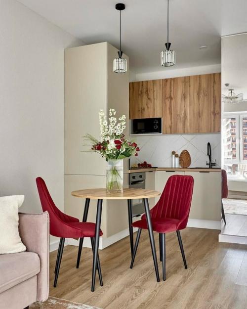 Яркие акценты в интерьере однокомнатной квартиры 32 кв.