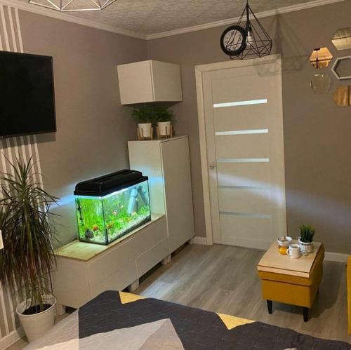 Небольшая, но зато уютная спальня - гостиная площадью в 15 кв. 01