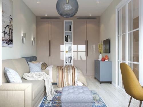 Однушка с большой ванной и спальней - гостиной. 01