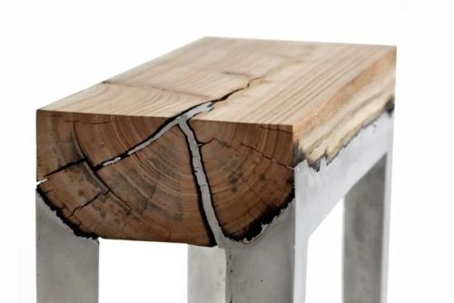 Эффектная мебель из необработанного дерева и алюминия от дизайнера Hilla Shamia. 01