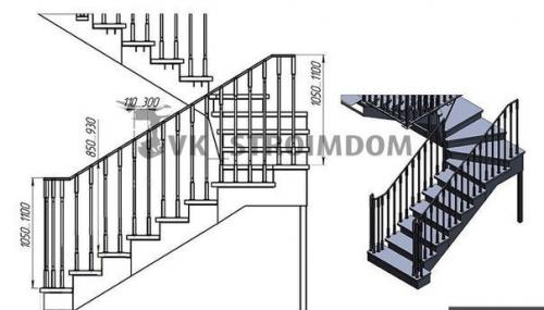 Выбор ограждения для прямой лестницы. 06