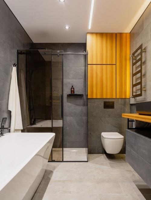 Стильный, атмосферный Мужской интерьер однокомнатной квартиры. 08