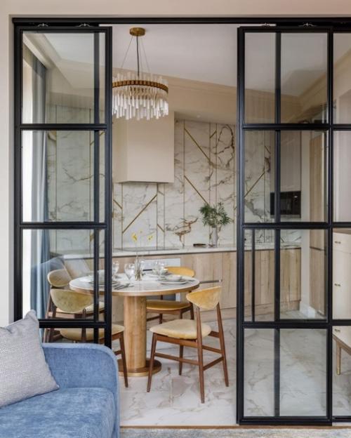 Кухня и гостиная в новострое. 01