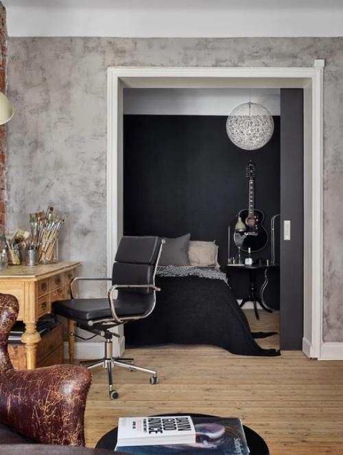 Сталь, камень, дерево и кожа являются доминирующими материалами в доме архитектора интерьеров и художника Матильды скоглунд в Стокгольме. 01