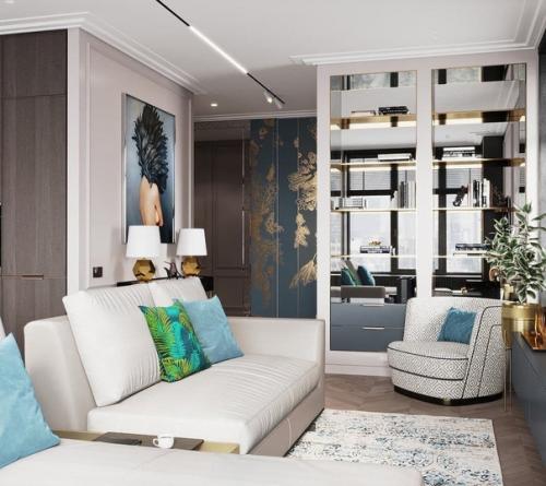 Шикарный интерьер кухни - гостиной. 05