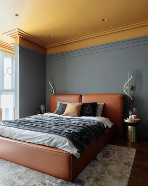 Интерьер студии темных тонах с яркими цветовыми акцентами. 04