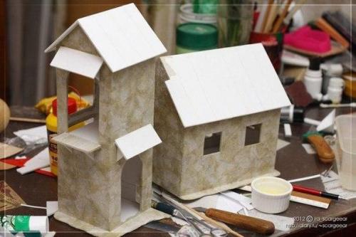 Очаровательный домик из картона. 02