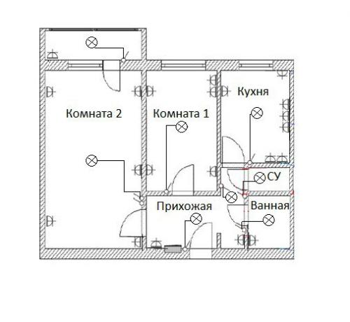 Типовая схема электропроводки в квартире. 02 Типовая схема электропроводки в квартире. 02