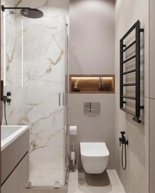 Несколько вариантов оформления санузлов. 06