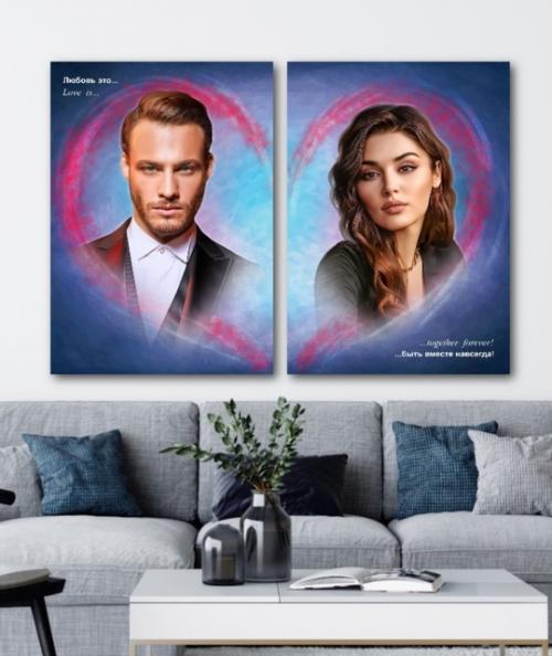 Картины в стиле Love is для двоих.