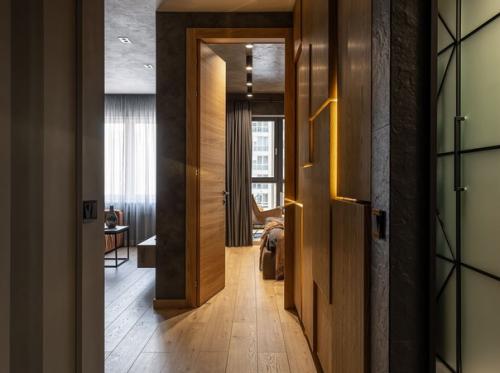 Стильный, атмосферный Мужской интерьер однокомнатной квартиры. 05