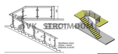 Выбор ограждения для прямой лестницы. 03