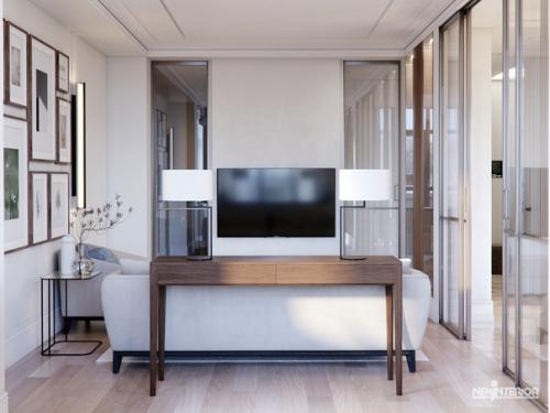 Интерьер гостиной, в проекте дизайна интерьера квартиры, расположенной в Санкт-петербурге в ЖК граф орлов - 3. это несогласованная версия. 02