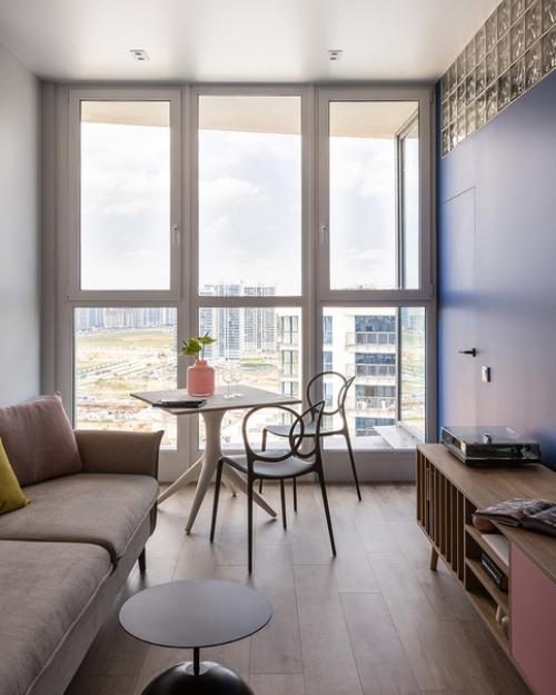 Яркий интерьер однокомнатной квартиры 39 кв. 03