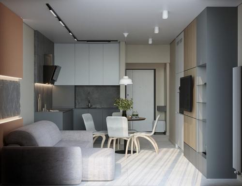 Предлагаю вам оценить дизайн кухни - гостиной. 01