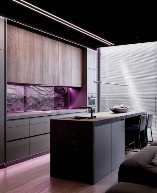 Чудный интерьер квартиры, необычно и стильно, а розовый придаёт ещё больше загадочности и красоты. 01