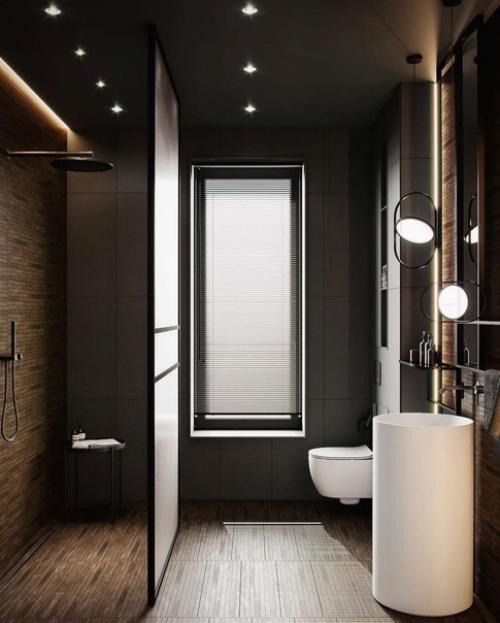 Стильное современное оформление санузла. 01