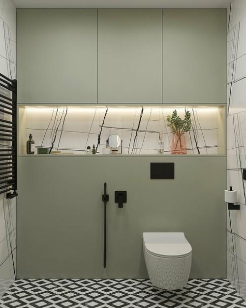 Стоит ли использовать цветные акценты в компактном санузле? 02