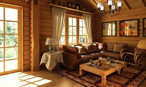 Квартира - изба. Интерьер в русском стиле.