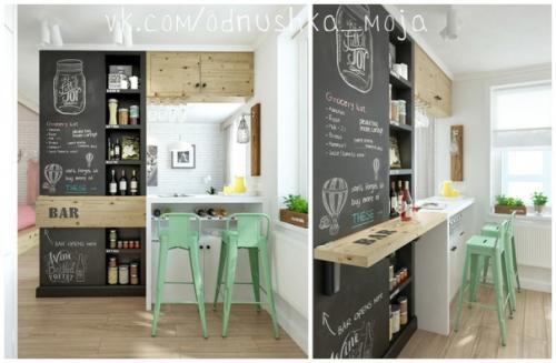 Светлый легкий интерьер квартиры 45 кв. 02