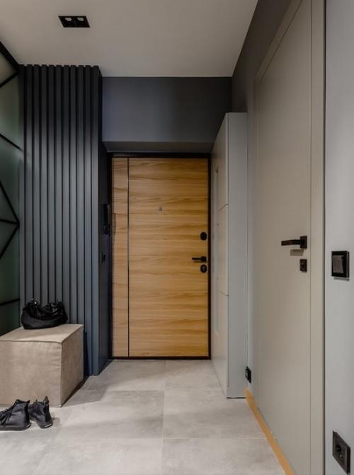 Стильный, атмосферный Мужской интерьер однокомнатной квартиры. 06