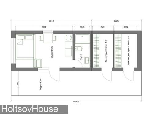 Интерьеры проекта микромодуль с хозяйственными помещениями. 09