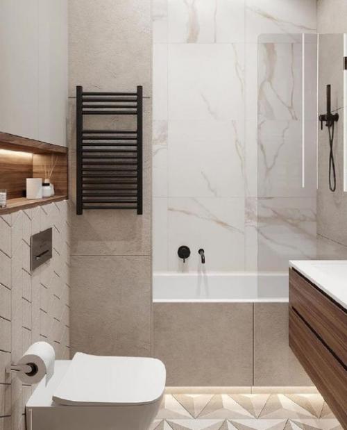 Несколько вариантов оформления санузлов. 04