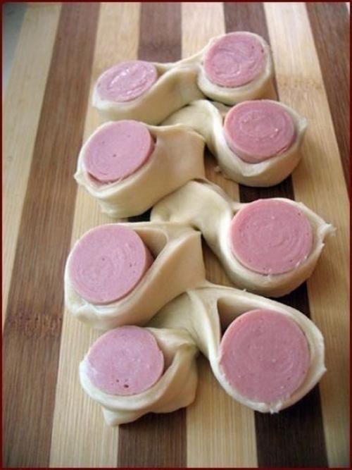 Булочки Гусенички.  Ингредиенты: 06