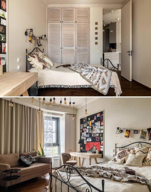 Яркий и запоминающаяся интерьер квартиры был создан для творческой семьи открытой смелым идеям экспериментам. 01