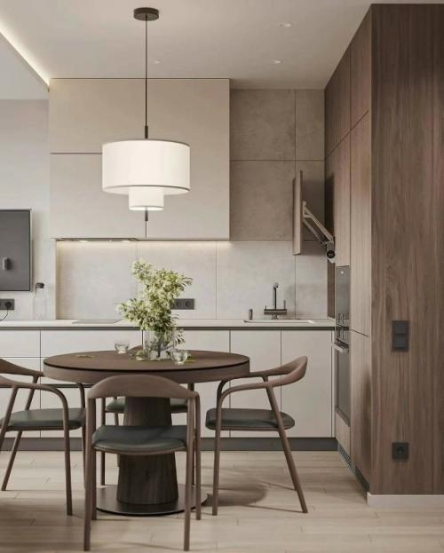 Интерьер уютной и функциональной кухни - гостиной площадью 12 кв. 06