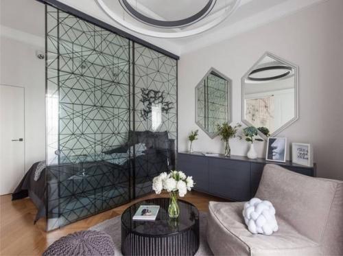 Стеклянная стена в интерьере. 01