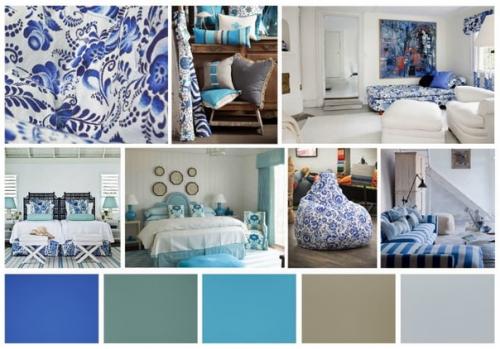 Сине - белый интерьер: Гжель. 03