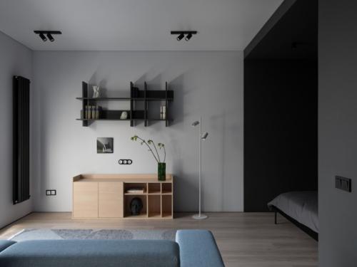 Интерьер квартиры - студии 34 м 2 (37 м 2 с балконом) в Санкт-петербурге. 02