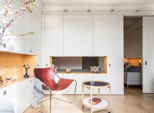 Интерьер студии с отделкой из дерева в Нью-йорке. 09