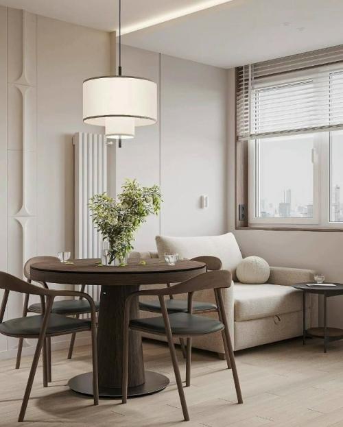 Интерьер уютной и функциональной кухни - гостиной площадью 12 кв. 05