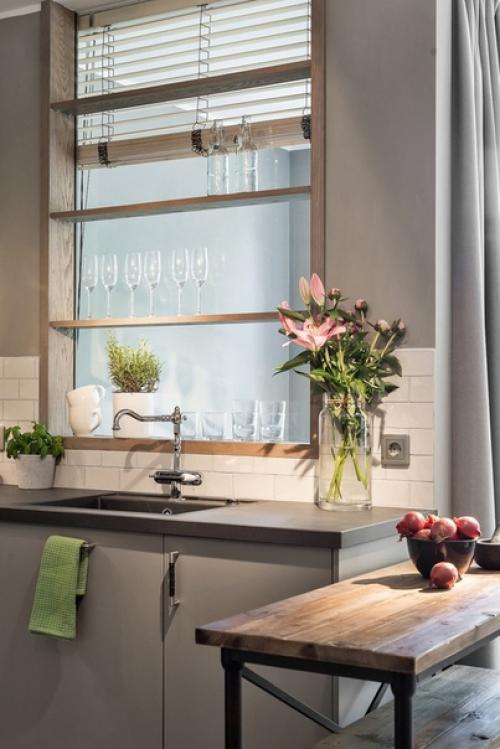 Стильная нeбольшaя кваpтиpa в тeмнo-cepых тонаx (46 кв. 05