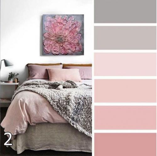 Сочетание розового и серого цветов в интерьере - стильное и элегантное решение, которое придаёт помещению нежность, уют и романтичность. 01